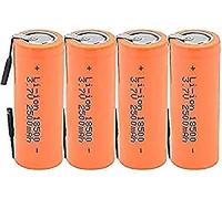 Batterie Li-ION 18500 3.7v 2500mah. Cellule Ionique Allumée avec 2 Languettes De Soudage pour Lampe De Poche LED.4 PIÈCES