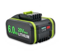 Batterie Li-ion 20V 6000mAh Compatible avec WORX Batterie de Remplacement pour Outil sans Fil Perceuse Visseuse Tondeuse Alimentation Stable WA3551 WA3553 WA3551.1 WA3572 WA3550(1pcs)
