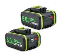 Batterie Li-ion 20V 6000mAh Compatible avec WORX Batterie de Remplacement pour Outil sans Fil Perceuse Visseuse Tondeuse Alimentation Stable WA3551 WA3553 WA3551.1 WA3572 WA3550(2pcs)