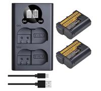 Batterie Li-ion EN-EL15C + Double Chargeur De Batterie, Compatible For Nikon, EN-EL15 EL15A MH-25 MH-25a Z5 Z6 II Z7 Z7II Z8 D600 D750 D800E D810 D7100(2 BAT and CH kit)
