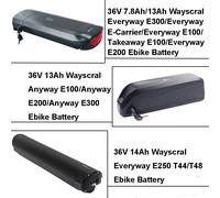 Batterie Li-ion pour vélo électrique, 36V, 7,8 ah, 13ah, 14ah, pour Wayscral, partout, à emporter, Anyway, E100, E200, E250, E300, e-carrier 36V16Ah AnywayE100