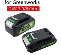 Batterie Li-ion Rechargeable 24V 6,0 ah pour outils électriques Greenworks 24V 48V 29842 29852 29322 20362 MO24B410 MO48L4211 1pcs 3Ah 6Ah Battery