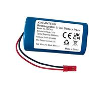 Batterie Li-ion rechargeable 5200 mAh 3,7 V avec prise rouge 2P JST, batteries à monter soi-même, batterie 18650 1S2P, prend en charge les batteries à décharge continue 5 C en plein air à haute