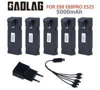 Batterie Li-ion Rechargeable d'origine 3.7V 5000mAh pour Drone RC E88 E88PRO E525 E99 P1 F185 F195 E100 RC, pièces de quadrirotor 3PCS-5000MAH-cable