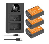 Batterie Li-ION Rechargeable EN-EL25 1350 MAh avec Chargeur LED, Compatible avec Nikon, for Z30, Z50, ZFC Et Z 50 Z FC(3BatteryWithCharger)