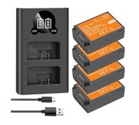 Batterie Li-ION Rechargeable EN-EL25 1350 MAh avec Chargeur LED, Compatible avec Nikon, for Z30, Z50, ZFC Et Z 50 Z FC(4BatteryWithCharger)