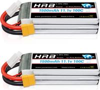 Batterie Li-Po, 11,1V, 1500mAh capacité, 3s 1500mah XT60 2PC