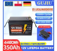 Batterie LiFePO4 12,8 V 350 Ah 300 Ah 200 Ah 150 Ah, batteries au phosphate de fer et de lithium 12 V/24 V, cycles, voiture de tourisme, chargeur 14,6 V, sans taxe 12V100AH
