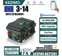 Batterie LiFePO4 12V, 200ah, 100ah, 2560wh, Bluetooth, BMS, 140ah, 24V, pour bateau à poisson, 6000 Cycles, IP56, USB, Charge QC, livraison rapide dans l'ue 12V 200Ah 2560Wh