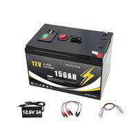 Batterie LiFePO4 12V 200ah avec BMS, Plus de 4000 Cycles, Batterie au Lithium for Camping-Car Solaire, Bateau, Maison, détecteur de Poisson, Roue motrice(12v 150Ah+Charger)
