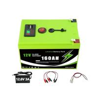 Batterie LiFePO4 12V 200Ah avec Protection complète BMS, for Alimentation Solaire Portable, Batterie extérieure(160Ah)