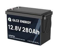 Batterie LiFePO4 12V 280Ah, GLCE ENERGY Batterie Lithium-ION Phosphate avec BMS 200A amélioré pour Bateau, Camping-Car, Moteur à la traîne, Stockage d'énergie Domestique et Hors réseau, etc
