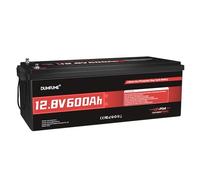 Batterie Lifepo4 12V 600Ah - BMS 200A, 7680Wh, 6000+ Cycles De DéCharge Profonde, Batterie Lithium Rechargeable Parfaite Pour Camping-Car, Solaire, Hors-RéSeau, Stockage D'éNergie Domestique