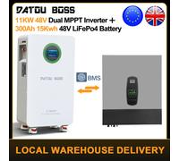Batterie LiFePO4 15 kWh 300Ah 48V + Kit d'onduleur hybride solaire 11 kW 48V - Système d'auto-consultation hors réseau / maison de secours / RV / DT-48V-15KWh