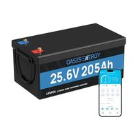 Batterie LiFePO4 24V 200Ah avec BMS 200A et protection basse température, 4000-15000 cycles, batterie au lithium 24V 5120Wh pour camping-car, kit de panneau solaire, camping, bateaux, stockage