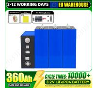 Batterie Lifepo4 3.2V 360Ah Neuve, Cellule Rechargeable Sûre avec Plus de 10000 Cycles, 3 Accessoires Offerts, Grade A, DIY 12V 24V 48V pour VR, VE, Énergie Domestique, Chariot de Golf 4PCS
