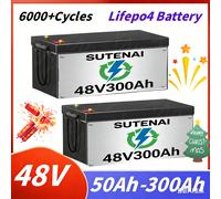 Batterie LiFePO4 48V 50/100/150/200/300Ah - Surveillance Bluetooth, Cycle Profond, Compatible Parallèle pour Systèmes Solaires 3000W/5000W/6000W 48V 100AH 100A BMS