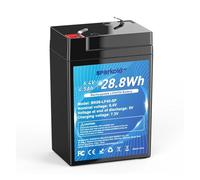 Batterie LiFePO4 6 V 4,5 Ah, Compatible Avec Les Jouets, L'éclairage De Secours Et Les Systèmes Solaires, Batterie Rechargeable Au Lithium Fer Phosphate