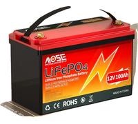 Batterie LiFePO4, dimensions 332*176*220 mm, design léger, 12V 100Ah