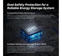 Batterie LiFePo4 ECGSOLAX 100Ah 12.8/25.6V avec BMS, ≥ 6000+ cycles de charge, batteries au lithium rechargeables pour systèmes solaires, jusqu'à 4 batteries en série ou en parallèle 100Ah 12.8V