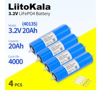Batterie LiitoKala 3.2V LiFePO4, cellule au phosphate de fer et de lithium de qualité A pour pack solaire DIY 4pcs 3.2V200A