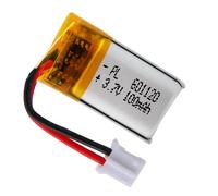 Batterie LiPo 3,7 V 100 mAh 601120 avec connecteur 2P-PH, batterie rechargeable au lithium polymère pour haut-parleurs Bluetooth, caméras embarquées, appareils portables et appareils électroniques