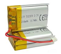 Batterie LiPo 3,7 V 200 mAh Lithium Polymère 502030 Batterie rechargeable idéale pour les petits drones et autres appareils électroniques 3,7 V à 5 V Connecteur JST 1,25 (2 pièces)