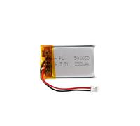 Batterie Lipo 3,7 V, 250 mAh 502030 lithium-polymère avec connexion 2P-PH avec pas de 2,0 mm