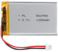 Batterie Lipo 3,7 V, 3,7 V 1200 mAh 503759 ions lithium polymère avec connexion 2P-PH avec pas de 2,0 mm