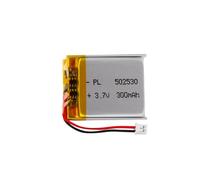 Batterie Lipo 3,7 V, 3,7 V 300 mAh 502530 lithium-polymère avec connexion 2P-PH avec pas de 2,0 mm