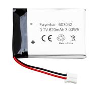 Batterie Lipo 3,7 V 820 mAh 603042 rechargeable lithium-ion polymère avec connecteur JST. Assurez-vous que la polarité de l'appareil correspond à la batterie avant d'acheter