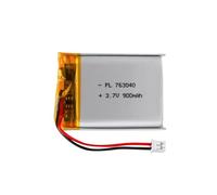 Batterie Lipo 3,7 V, 900 mAh 763040 ions lithium polymère avec connexion 2P-PH avec pas de 2,0 mm