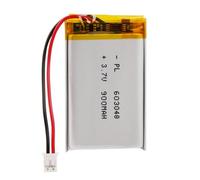 Batterie LiPo 3,7V 900mAh 603048 avec câble JST - Batterie lithium polymère rechargeable pour enceintes Bluetooth, projets DIY et appareils électroniques