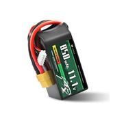 Batterie Lipo 3 cellules 11.1V 850mAh 80C avec connecteur XT30, câble en silicone et coque souple - Taille 59X30X23 mm, Poids 77g - Haute puissance