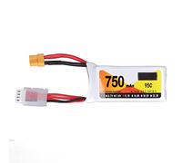 Batterie Lipo 3S 1P 95C 750mAh 11.1V Batterie Li Poly RC Haute Performance avec Prise XT30 pour quadrirotor de Course H210 et Drones FPV