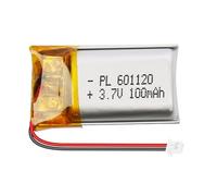 Batterie LiPo 601120 3,7 V 100 mAh 1S lithium-polymère avec protection PCM, prise Micro JST 1,25 mm 2 broches pour appareils portables et électronique DIY