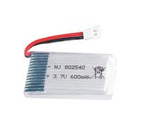 Batterie Lipo Avancée 600mAh 3.7V 25C pour Syma X5C, X5 Compatible avec Cheerson CX-30W, Skytech M68, Wltoys F949 Dimensions 42x25x9mm, Argenté
