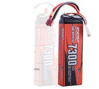 Batterie Lipo, capacité de 6000mAh, compatibilité avec la prise Deans T, 7300mAh-2S-70C-T