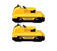 Batterie lithium 12 V 3 Ah/2 Ah compatible avec les outils sans fil DeWalt DCB120/DCB123/DCB125 (DCD710, DCF610, DCT410) et les batteries Li-ion rechargeables.(DW 12V 2.0Ah X2)