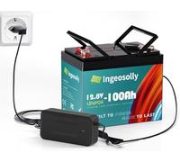 Batterie Lithium 12V 100Ah, Batterie LiFePO4 Rechargeable avec BMS 100A, Petite et légère Batterie Pour Camping Car, Système Off-Grid, Bateau, Caravane, Solaire,Maison