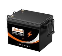 Batterie Lithium 12V(12.8V) 100Ah, Batterie LiFePO4 Rechargeable avec BMS 100A, 4000+ Cycles, Pour Camping Car, Système Off-Grid, Bateau, Caravane, Solaire