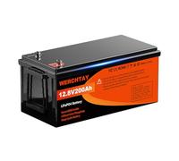 Batterie Lithium,12V 200Ah Batterie LiFePO4 Rechargeable,2560wh Avec Bms IntéGré,Plus de 15000 Cycles Profonds,Support SéRie/ParallèLe Pour Camping Car,SystèMes Hors RéSeau,Bateaux,Solaire Masion