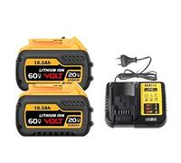 Batterie lithium 18 Ah 20 V/60 V compatible avec les outils DeWalt FLEXVOLT MAX DCB609/DCB606/DCB612 et DCD996/DCF885/DCS391 | Batterie haute capacité for outils électriques sans fil 18000 mAh(60V-20V
