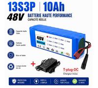 Batterie Lithium 48V 10Ah 13S3P avec Chargeur 54.6V Inclus, Pack Batterie Haute Performance pour Vélo Électrique