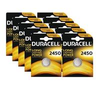 Batterie Lithium CR2450 - Duracell - 10 pièces - 2450 mAh - Pile à pile - Longue durée