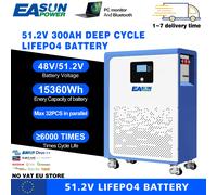 Batterie lithium EASUN 48V 100Ah 300Ah 15Kwh avec BMS Bluetooth, roues, 6000+ cycles de vie, stockage d'énergie LiFePO4 pour l'UE, sans TVA 51,2V 100Ah