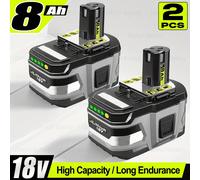 Batterie lithium haute performance RYOBI ONE+ 18V 8.0Ah à faible autodécharge, compatible avec tous les outils P104 P107 P108 RB18L50 RB18L20 RYOBI 18V 8.0Ah 4PCS