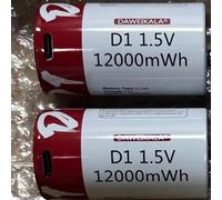 Batterie Lithium-ion 1.5V D, 12000mAh, Rechargeable par USB, pour lampes de poche, chauffe-eau, jouets, câble de chargement gratuit 2pcs