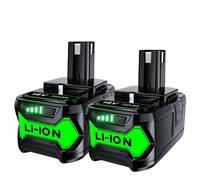 batterie lithium-ion 18V, capacité 6000mAh, compatible avec les modèles Ryobi ONE+ , 2 pièces