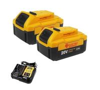 Batterie lithium-ion 20 V 5 Ah de remplacement for outils électriques Dewalt. Batterie lithium-ion rechargeable.(2 Battery 1 Charger,US_20V)